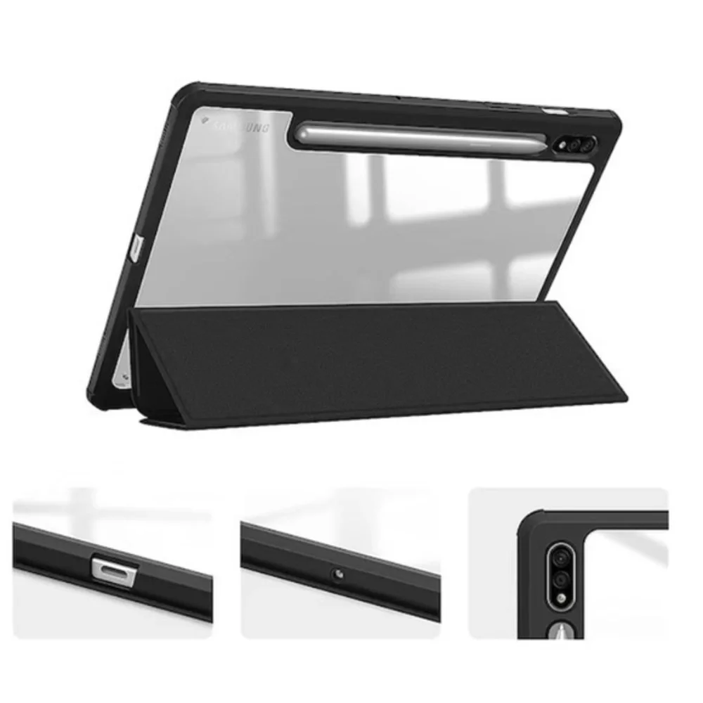 Folio Case for Samsung Galaxy Tab S8 - Clear/Black